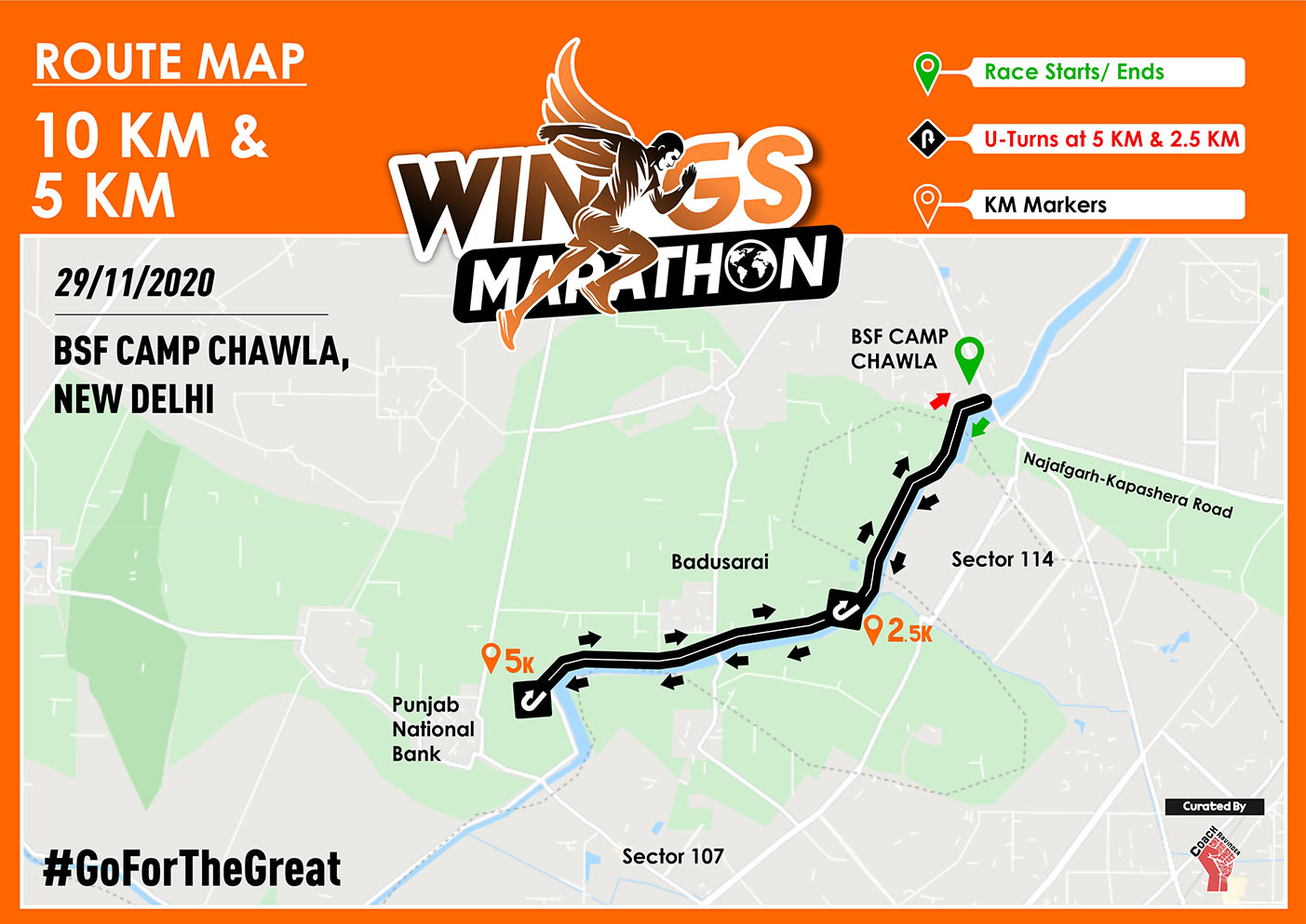 Route Map 5KM, 10KM, Half Marathon & Full Marathon, Wings Marathon 2020 ...