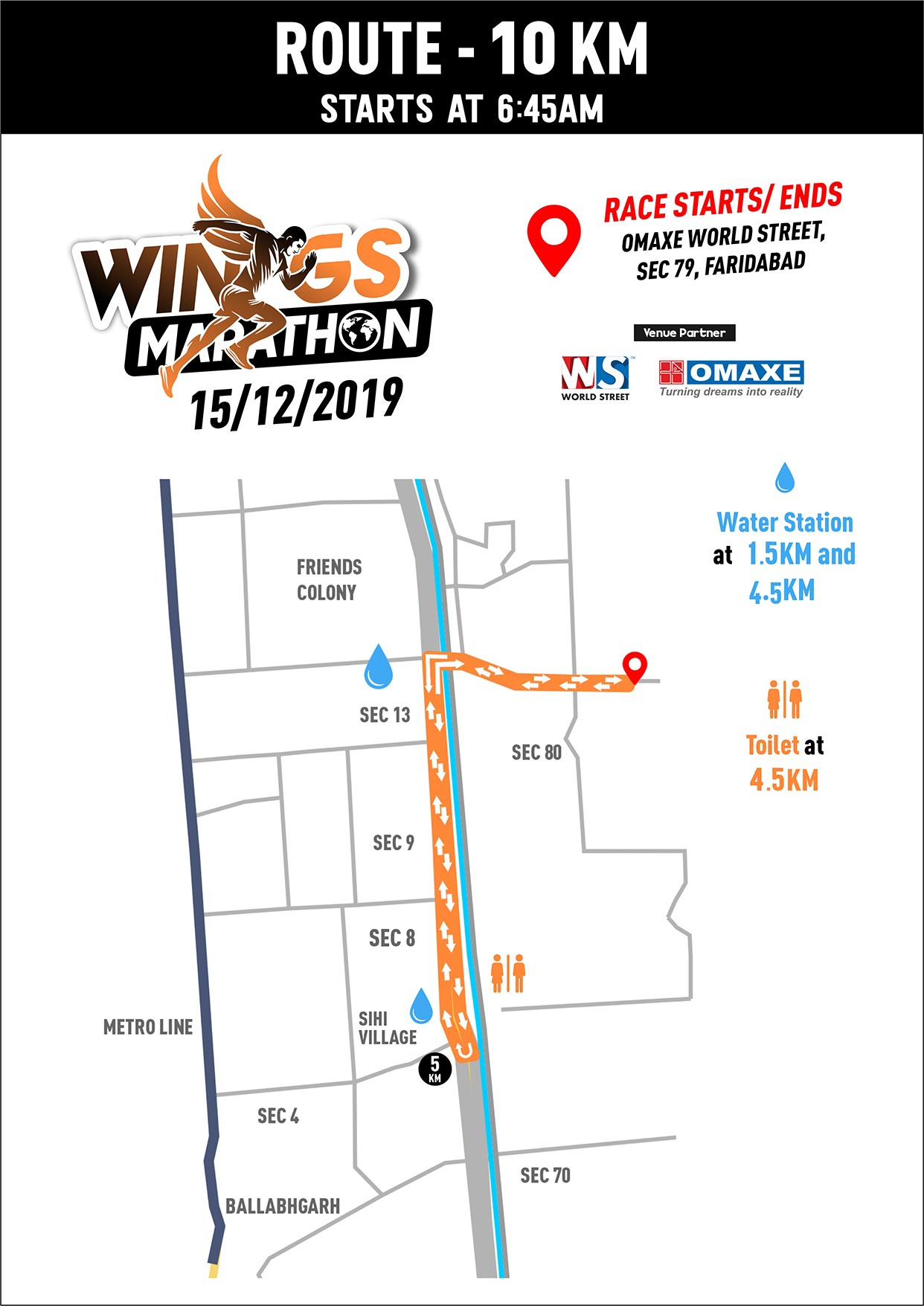 Route Map 5KM, 10KM, Half Marathon & Full Marathon, Wings Marathon ...